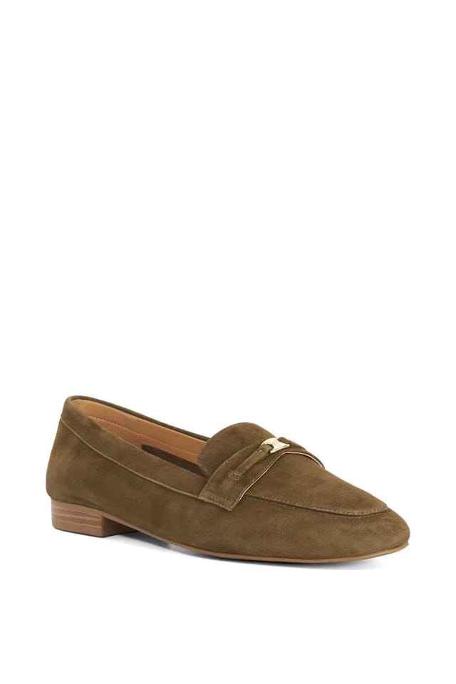 Dune London Dune London Women's 'Glight' Suede Loafers in Green - 2