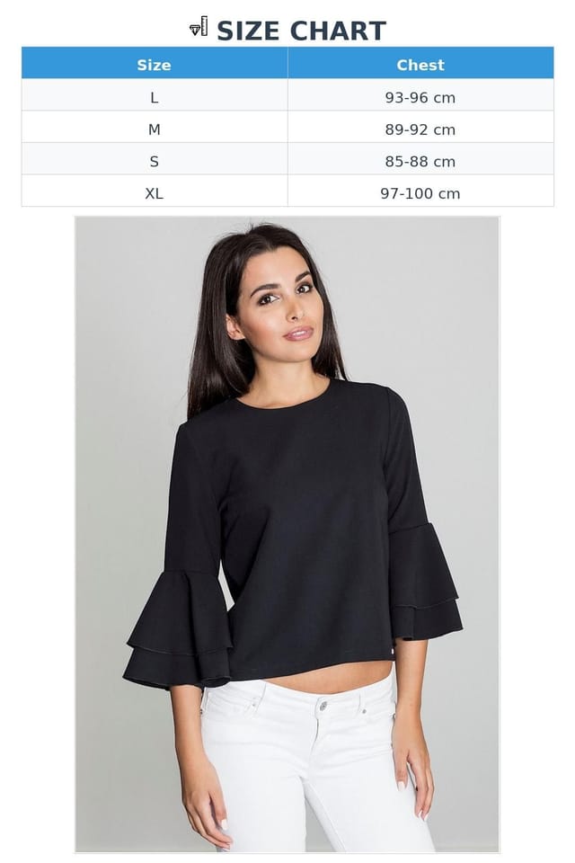 Love Lace Love Lace Women's Short Front Blouse with Back Button Detail Style 111059 in Black - 3