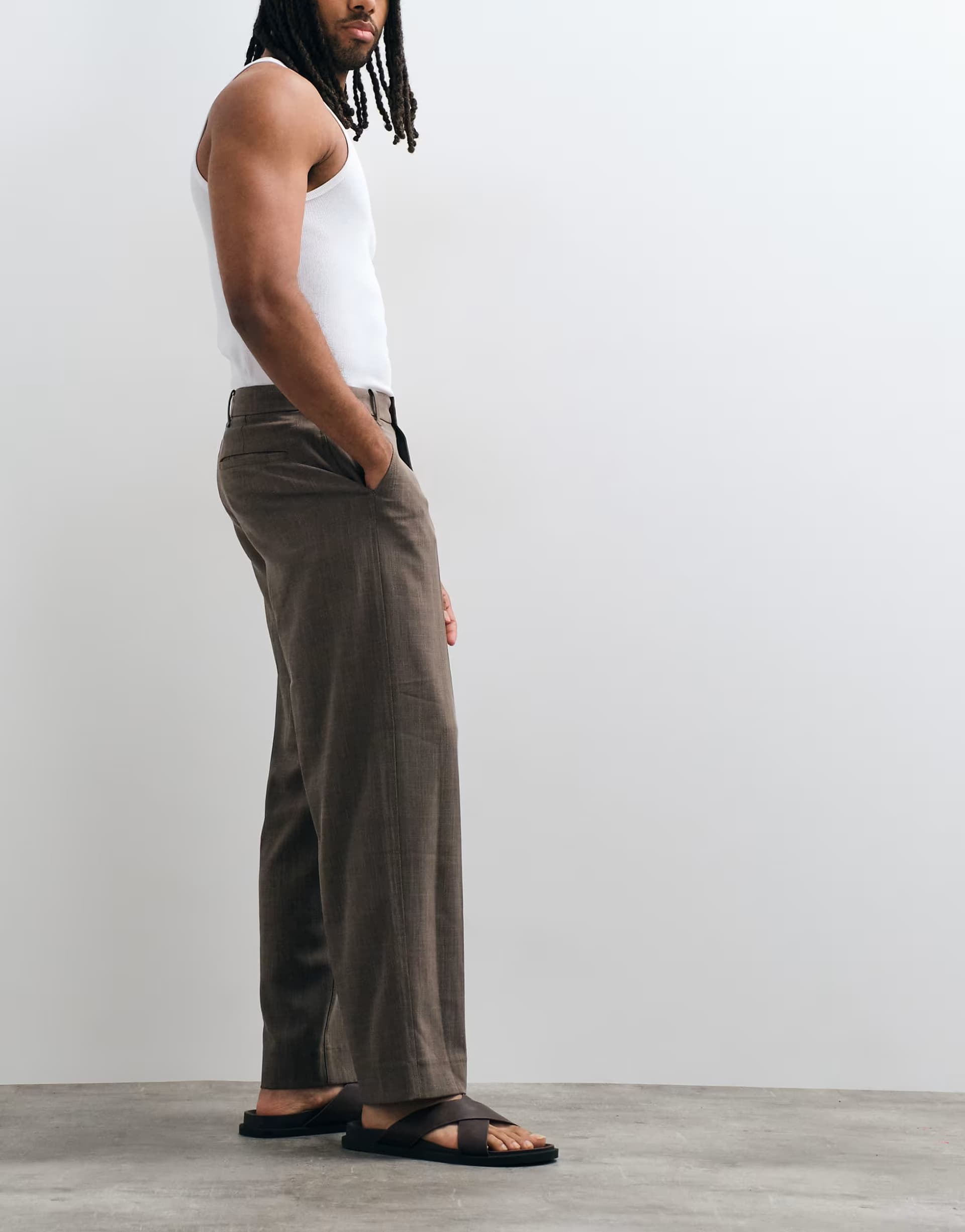 ASOS Abercrombie & Fitch baggy tailored trouser in brown