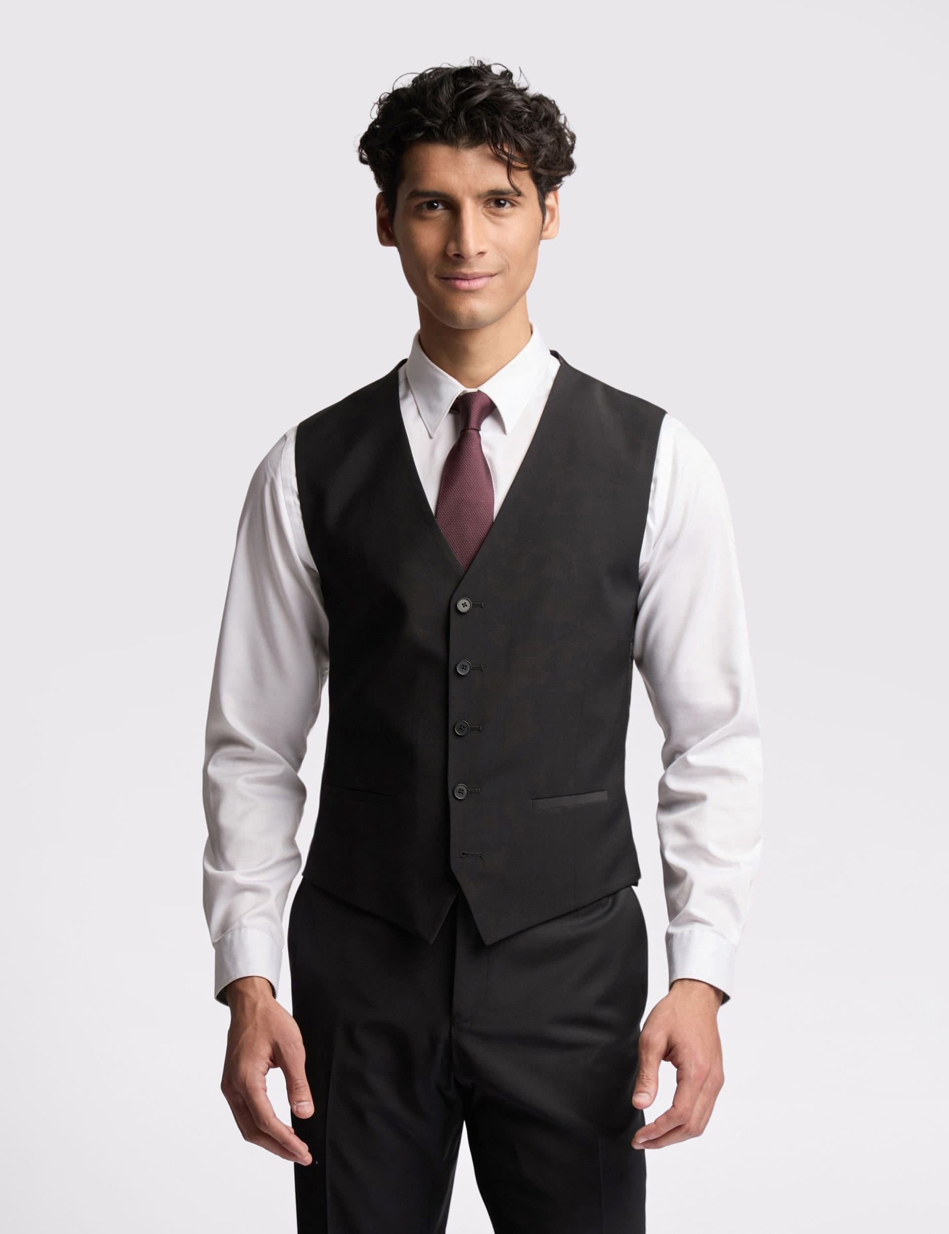 Ted Baker Ted Baker Men's Premium Black Panama Slim Waistcoat