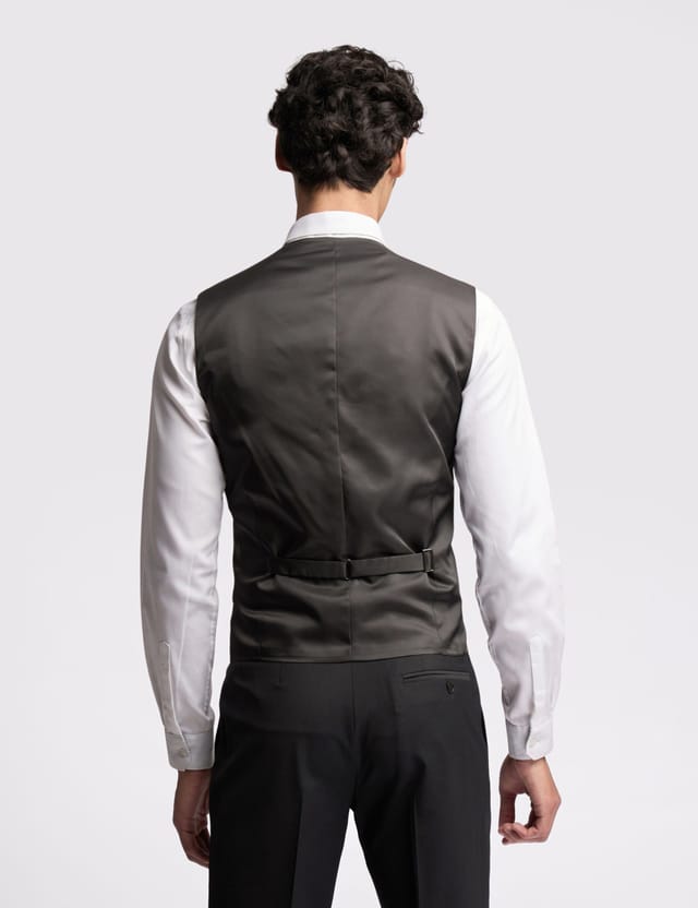 Ted Baker Ted Baker Men's Premium Black Panama Slim Waistcoat - 2