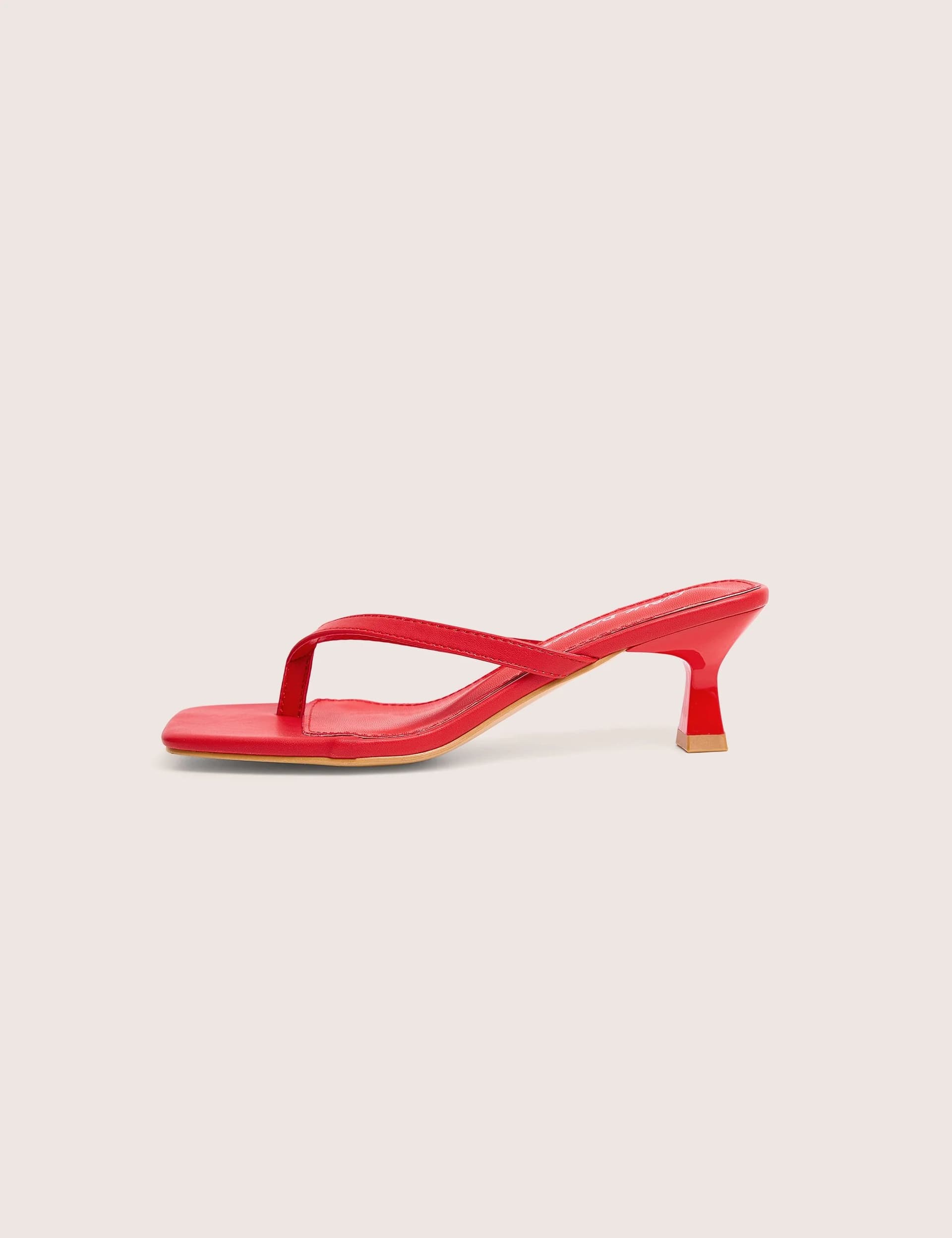 Public Desire Everlast Red Thong Flip Flop Heels