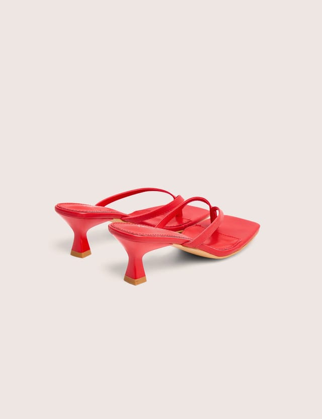 Public Desire Everlast Red Thong Flip Flop Heels - 3