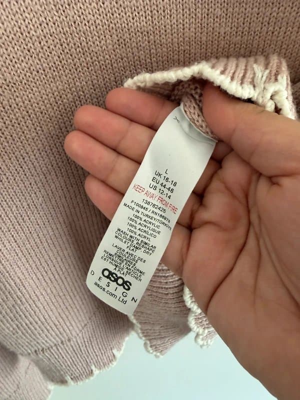 ASOS Design Pink Quilt-Edge Light Sweater