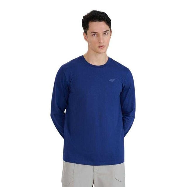 4F 4F Men's WMM00TLONM432 Long-Sleeved T-Shirt in Navy - 3