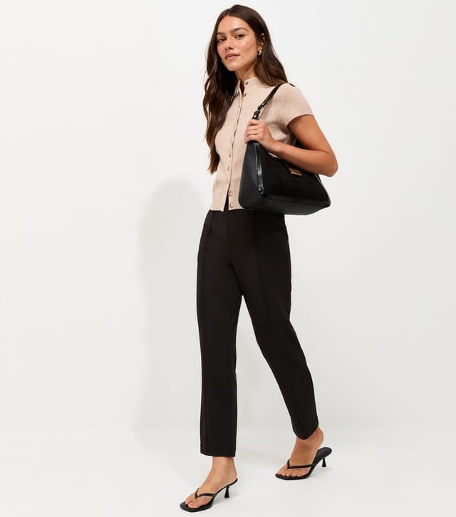 New Look Women's Petite Black Jersey Twill Slim Leg Trousers New Look - 2
