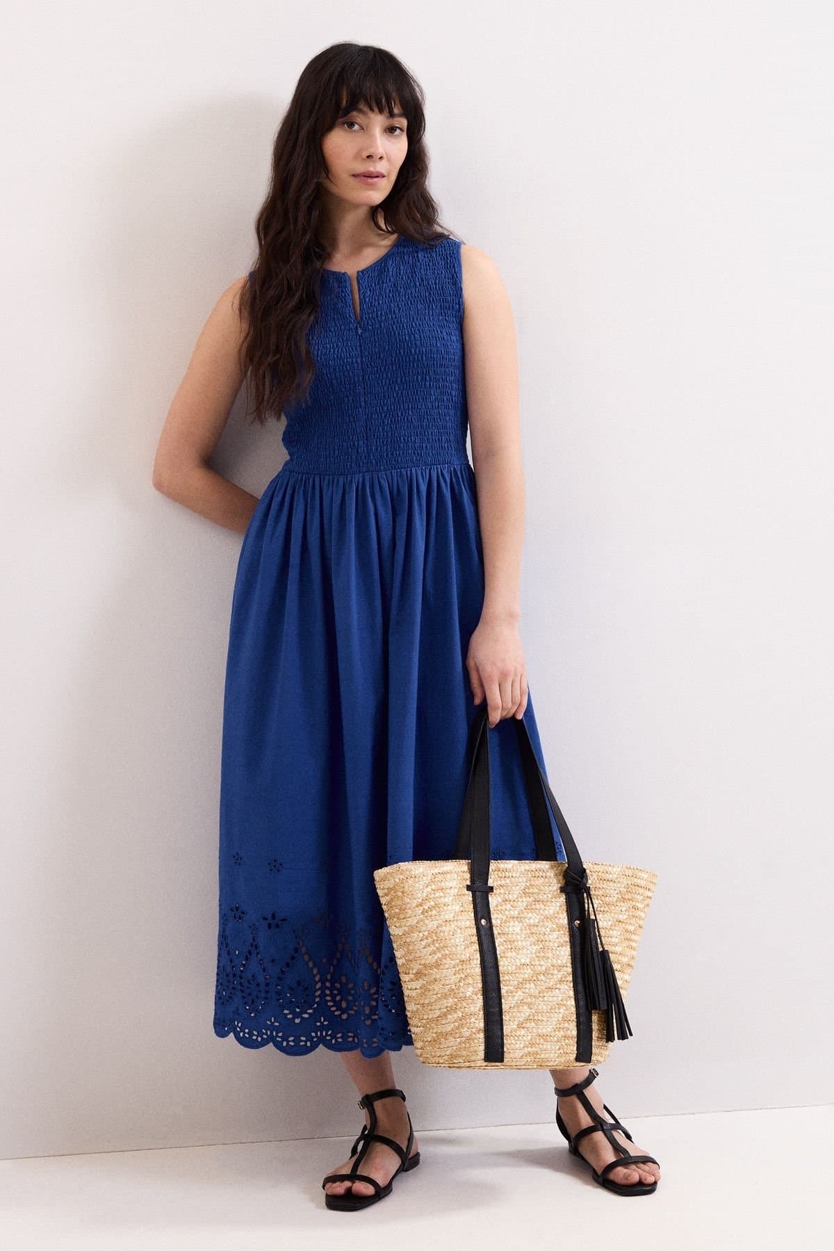 Phase Eight Phase Eight Women's Jade Smocked Jersey Dress in Cobalt