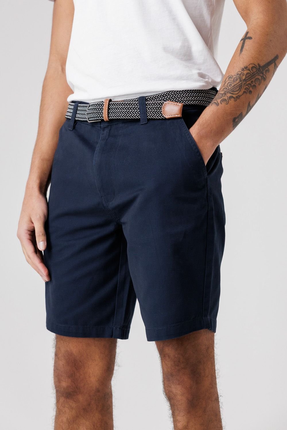 Tokyo Laundry Tokyo Laundry Men's Cotton Twill Peached Shorts in Navy - 4