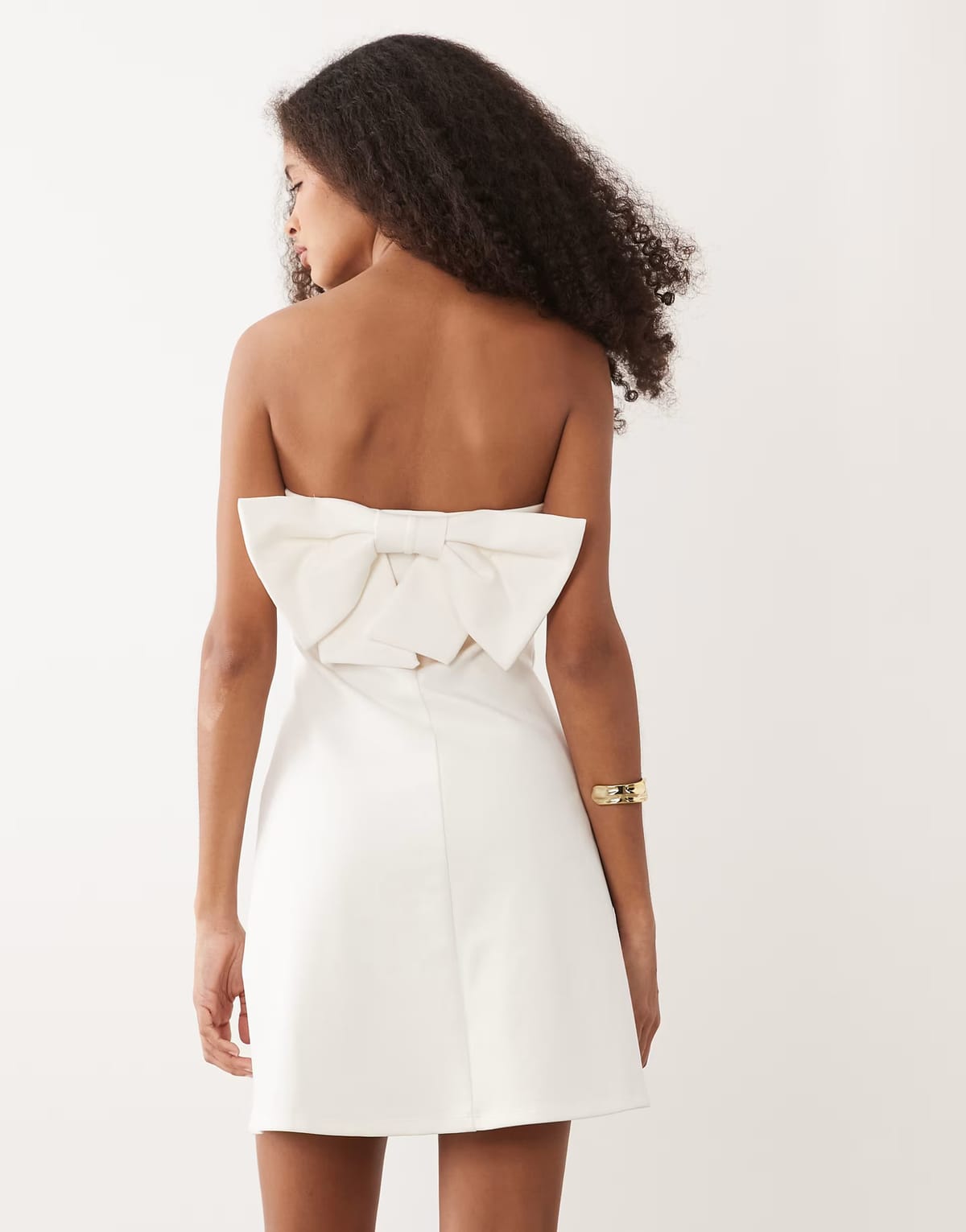 ASOS New Look bow back bandeau mini dress in white - 1