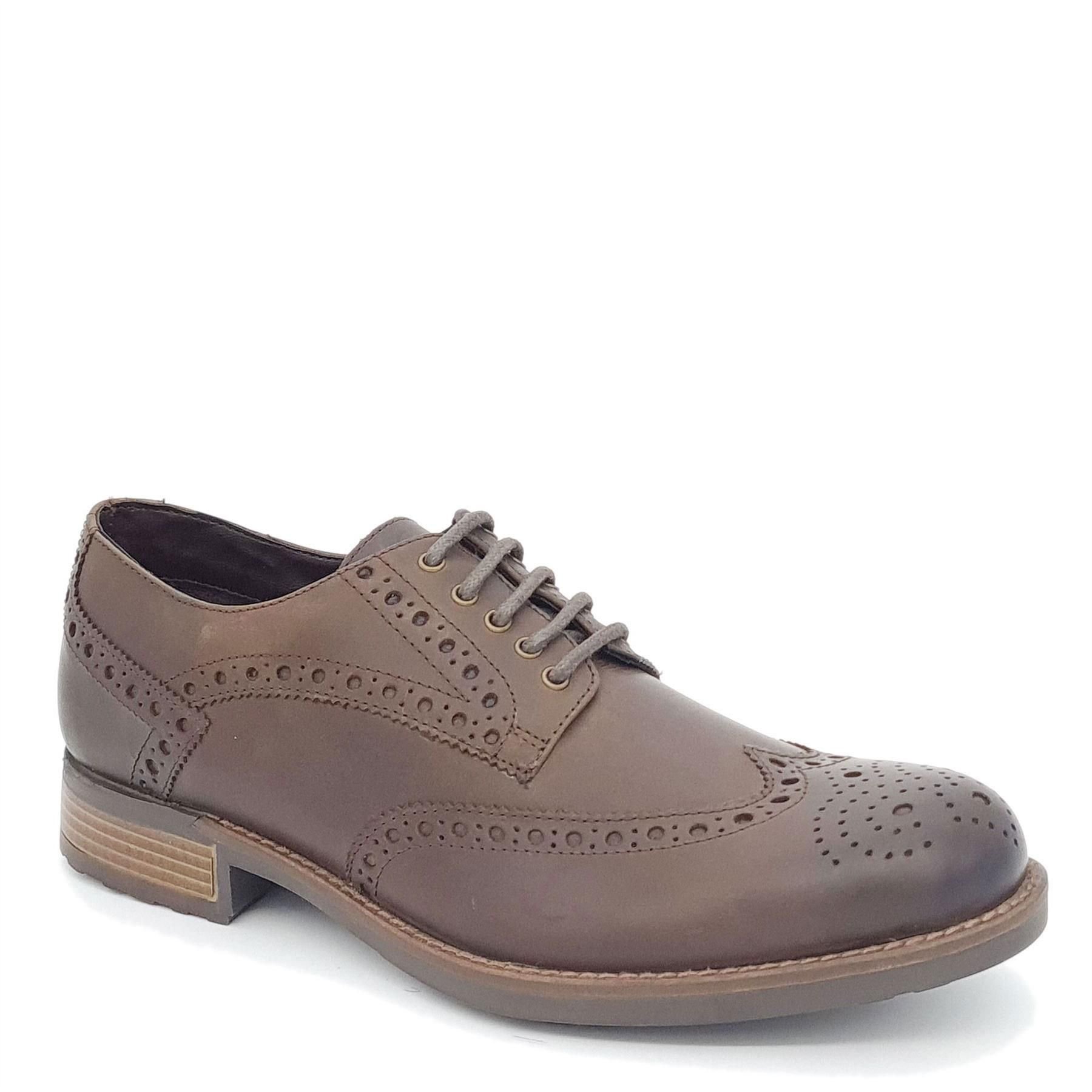 HX London HX London Men's Wandsworth Leather Brogue Shoes in Brown - 3