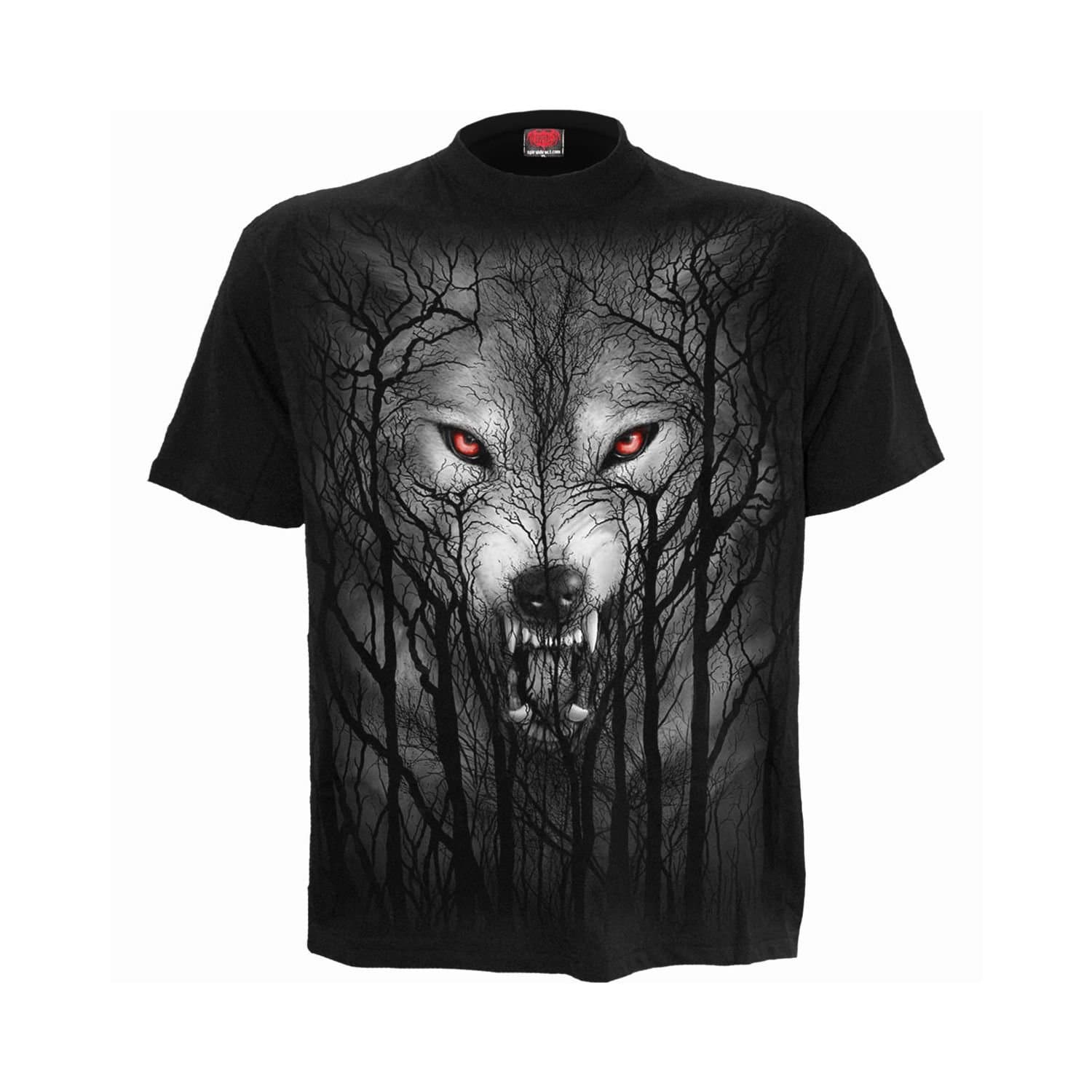 Spiral Direct Spiral Direct Men's Forest Wolf T-Shirt in Black