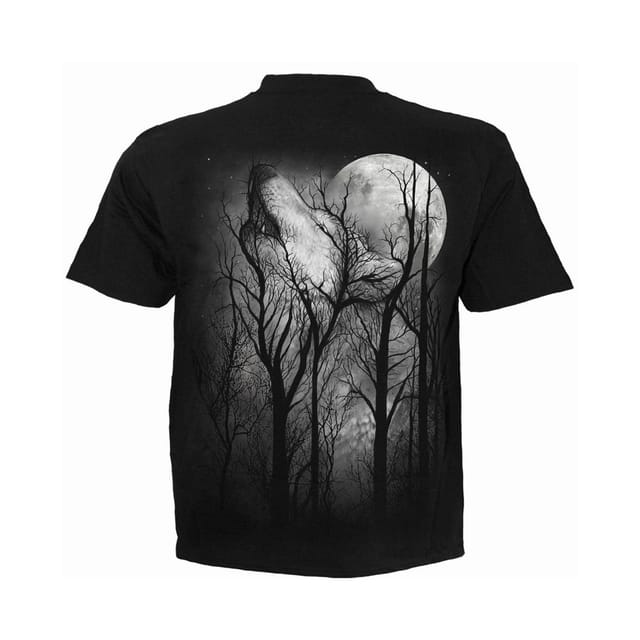 Spiral Direct Spiral Direct Men's Forest Wolf T-Shirt in Black - 2
