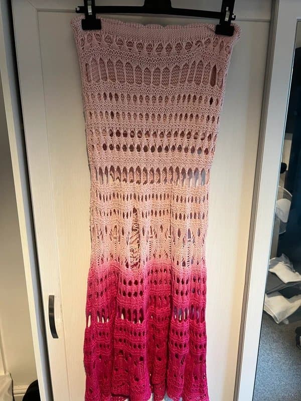 Shein Shein pink ombré crochet maxi skirt size large
