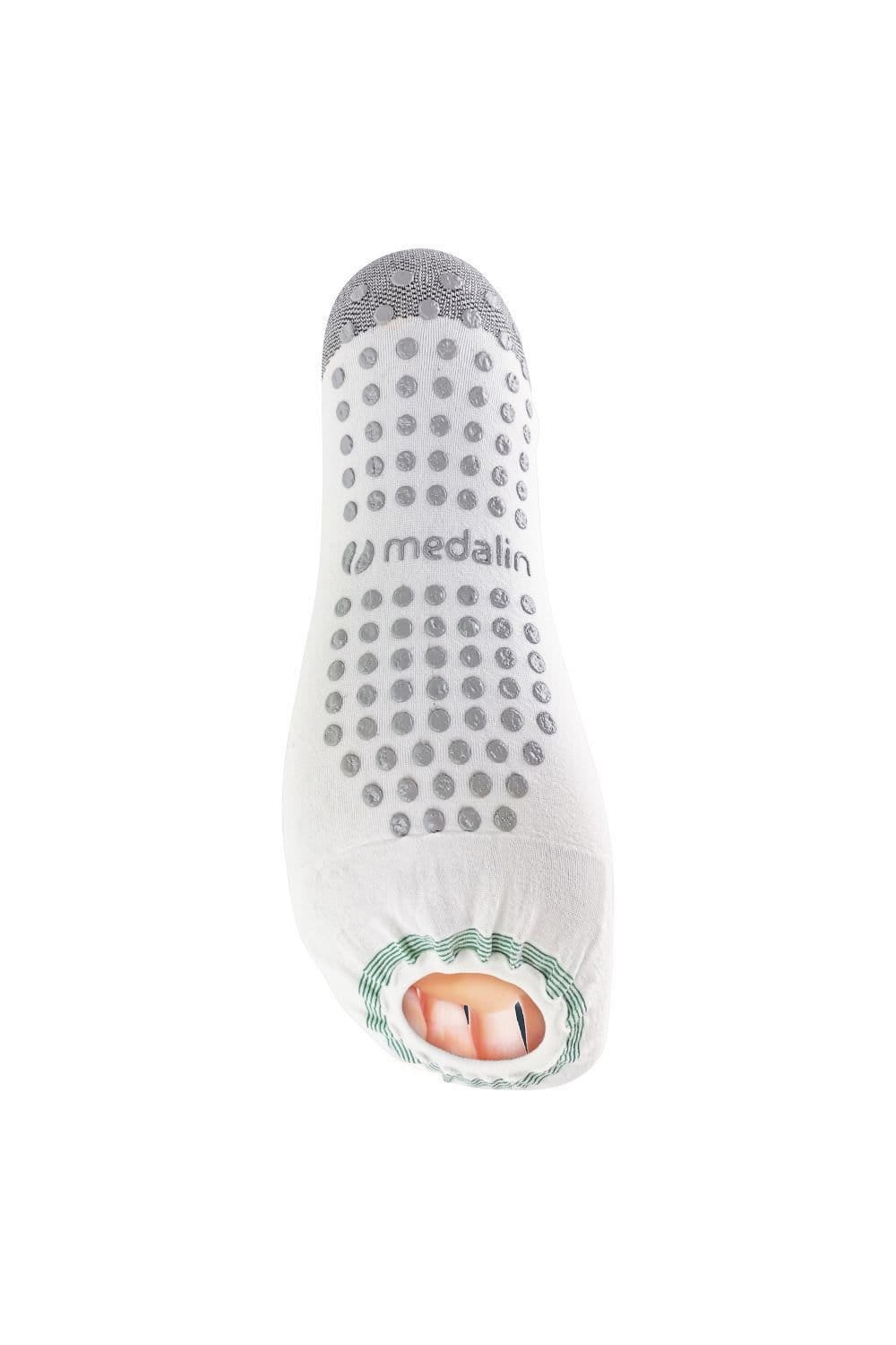 Medalin Medalin Men's 2 Pairs Graduated Compression Below the Knee Stockings with Grips in White - 4