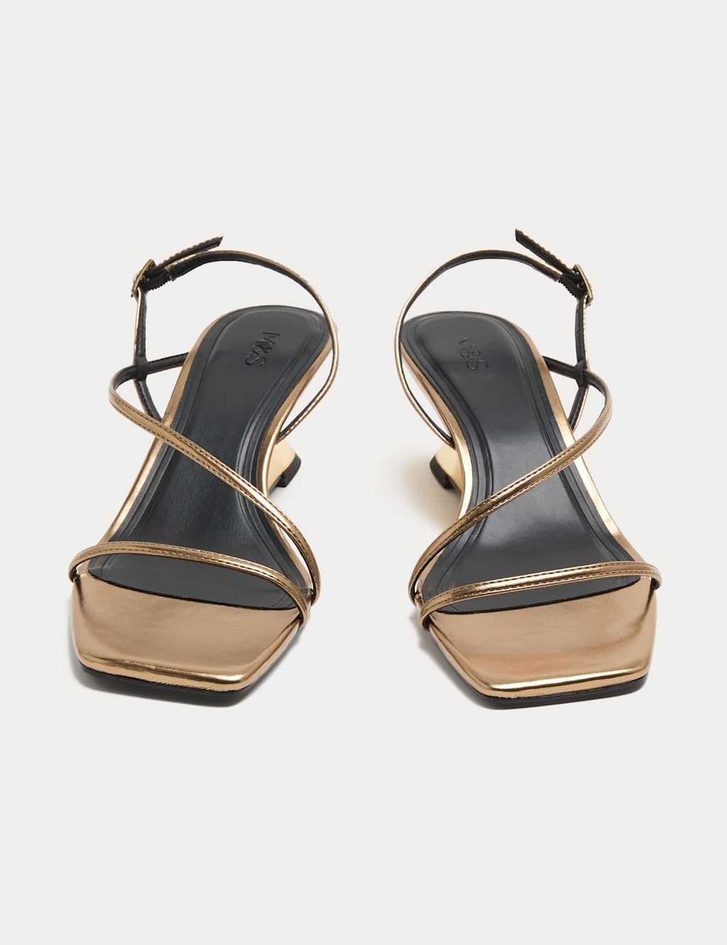 Marks & Spencer M&S Mirrored Strappy Wedge Heeled Sandals Bronze