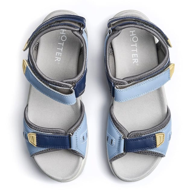 Hotter Hotter Women's Wide Fit 'Walk II' Sandals in Light Blue - 3