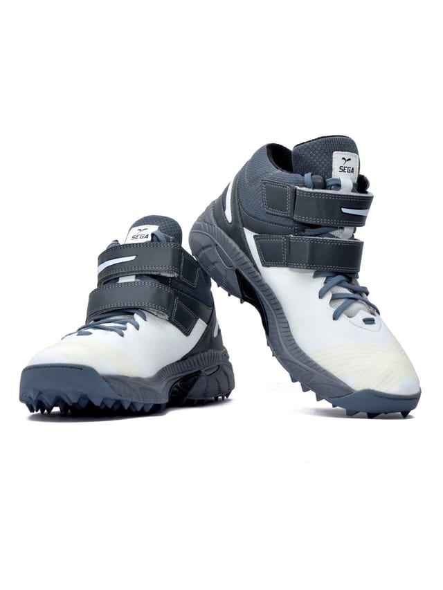 QUIVE QUIVE Men's Bold B-40 Cricket Moulded Studs Shoes in Grey - 2