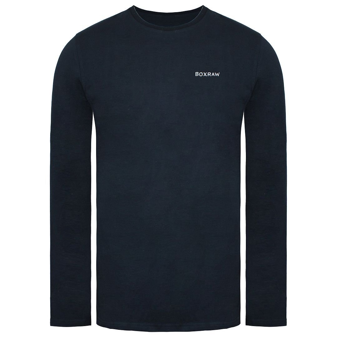 BoxRaw BoxRaw Men's Long Sleeve Crew Neck Charcoal Top in Grey - 1