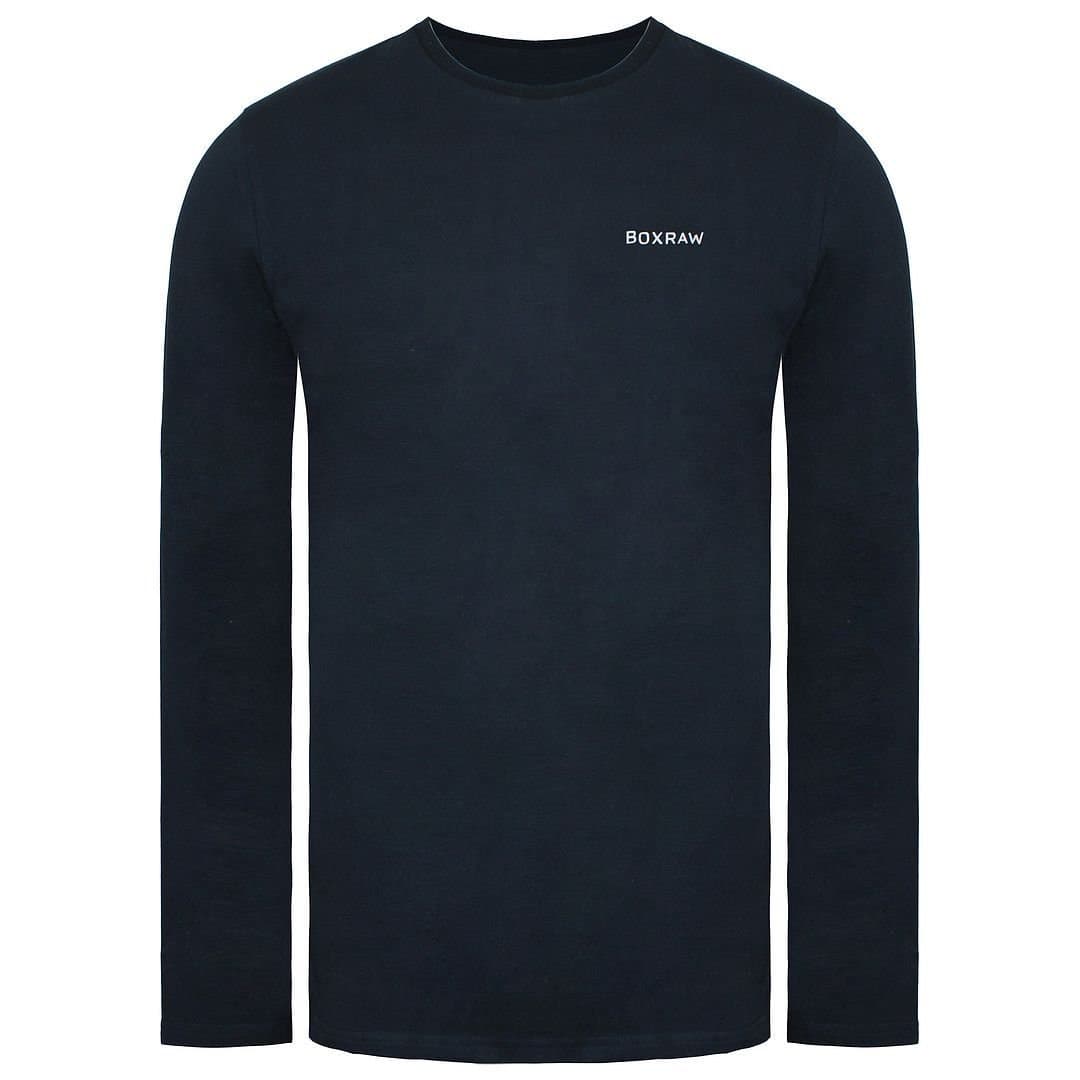 BoxRaw BoxRaw Men's Long Sleeve Crew Neck Charcoal Top in Grey
