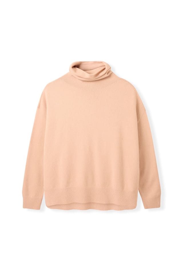 Celtic & Co Celtic & Co Women's Slouchy Roll Neck Jumper in Light Beige - 2