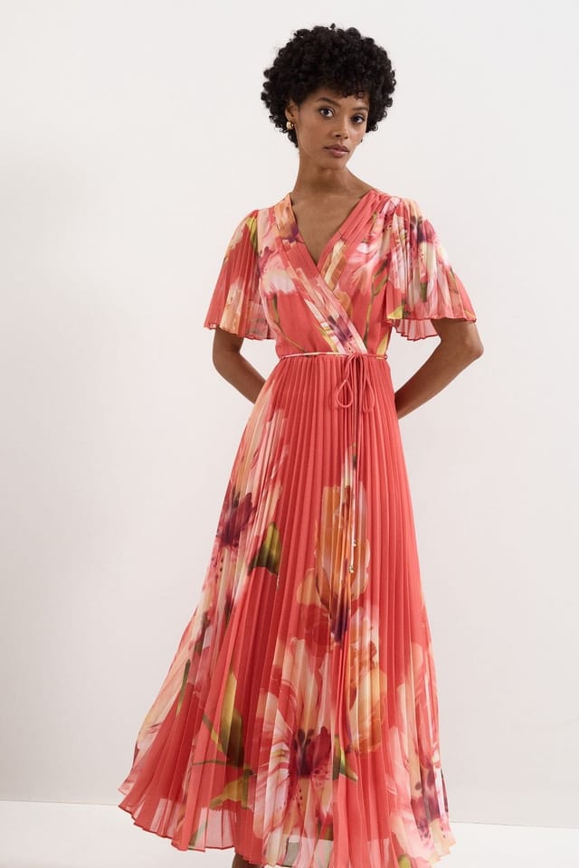 Phase Eight Phase Eight Women's Abigail Wrap Dress in Coral - 3