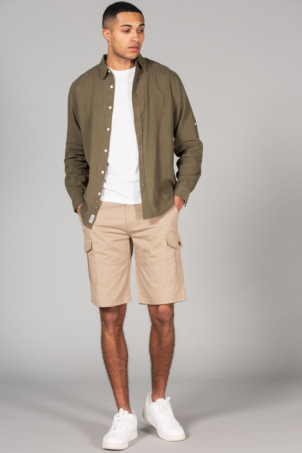 Tokyo Laundry Tokyo Laundry Men's Cotton Cargo-Style Short with Pockets in Stone - 2