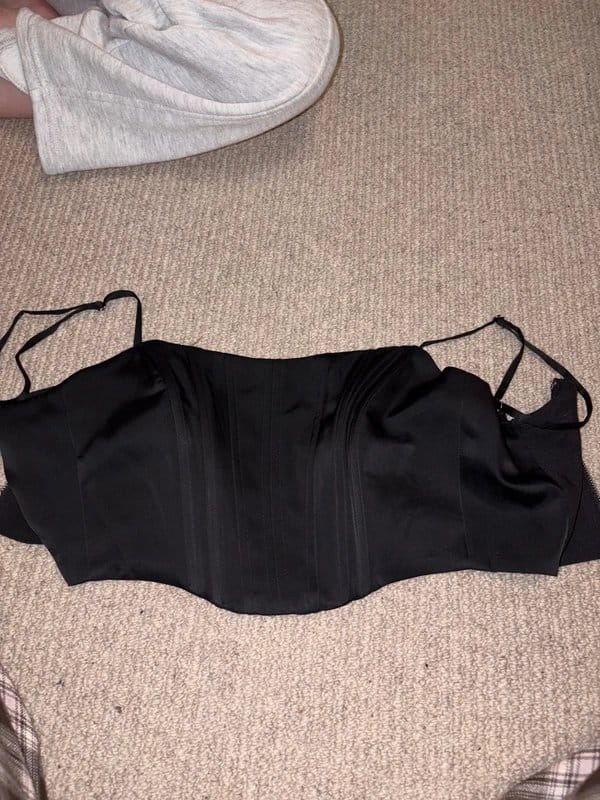Bershka Black Lace-Up Corset Size XS