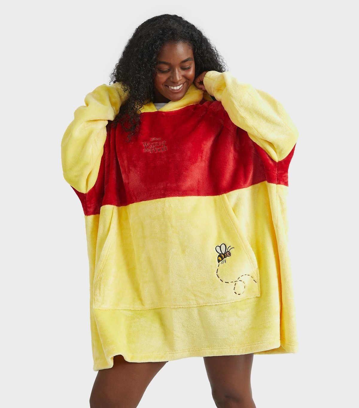 Skinnydip Women's Light Yellow Winnie the Pooh Fleece Blanket Hoodie Skinnydip New Look