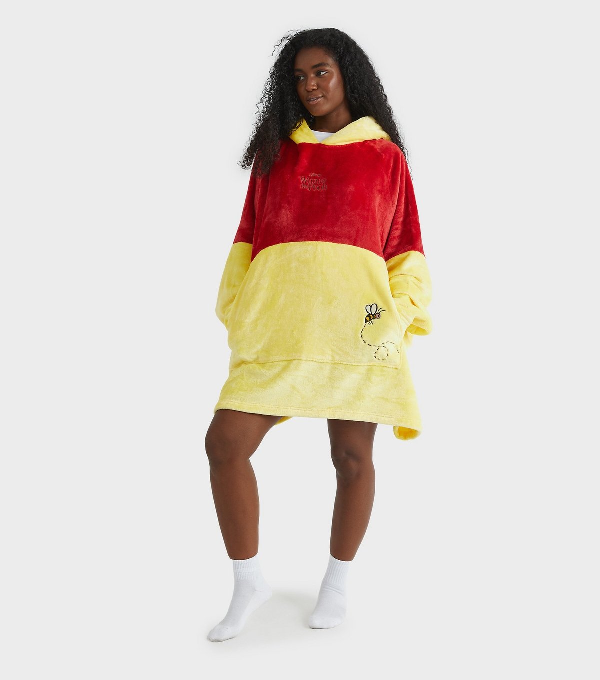 Skinnydip Women's Light Yellow Winnie the Pooh Fleece Blanket Hoodie Skinnydip New Look - 2