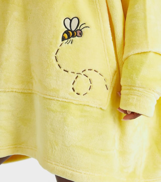 Skinnydip Women's Light Yellow Winnie the Pooh Fleece Blanket Hoodie Skinnydip New Look - 3