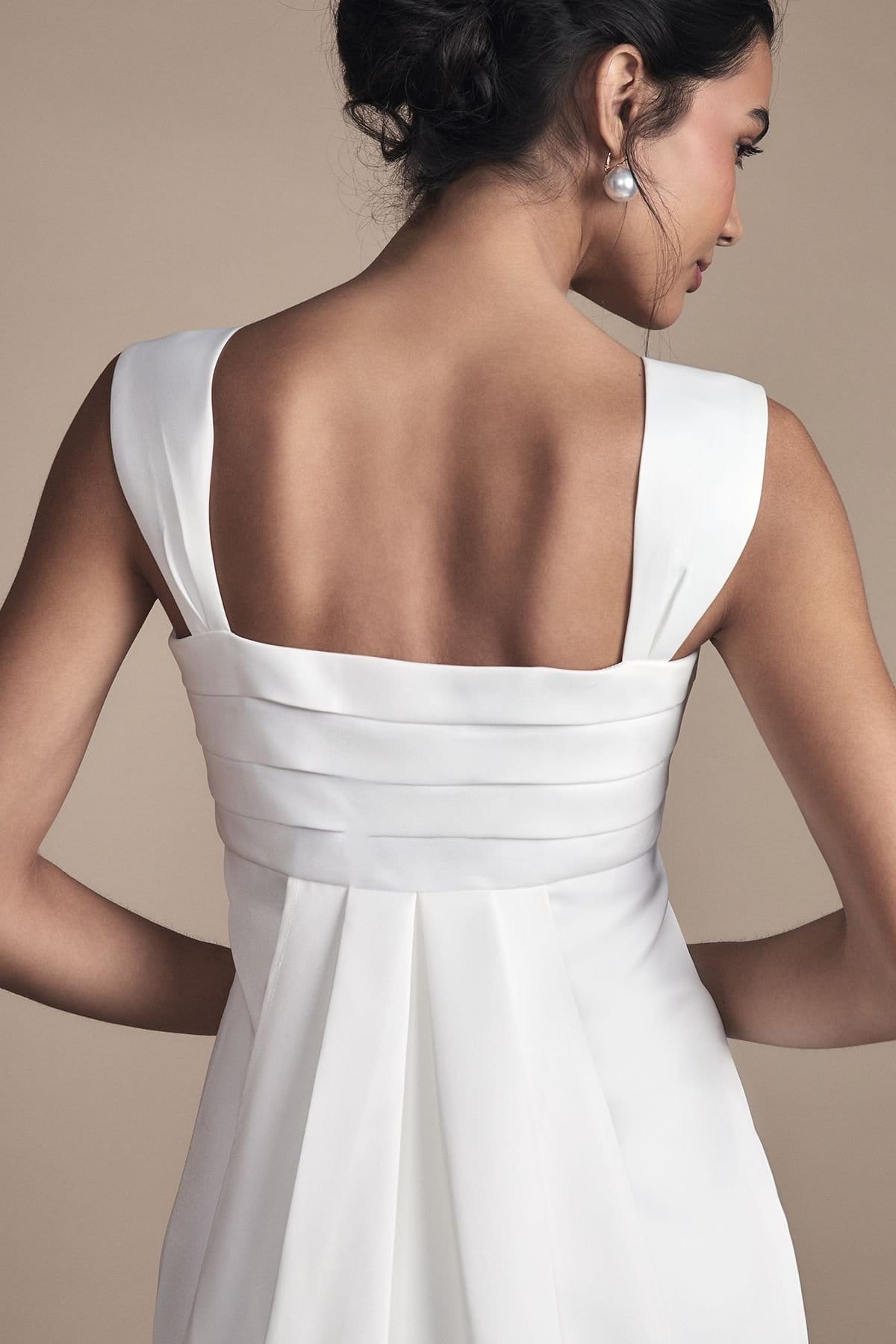 Coast Coast Women's Satin & Ponte Column Wedding Dress in Ivory - 4