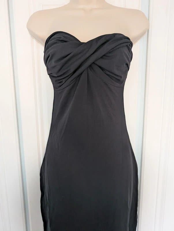ASOS ASOS Design twist bust bodycon bandeau midaxi dress in black size 6