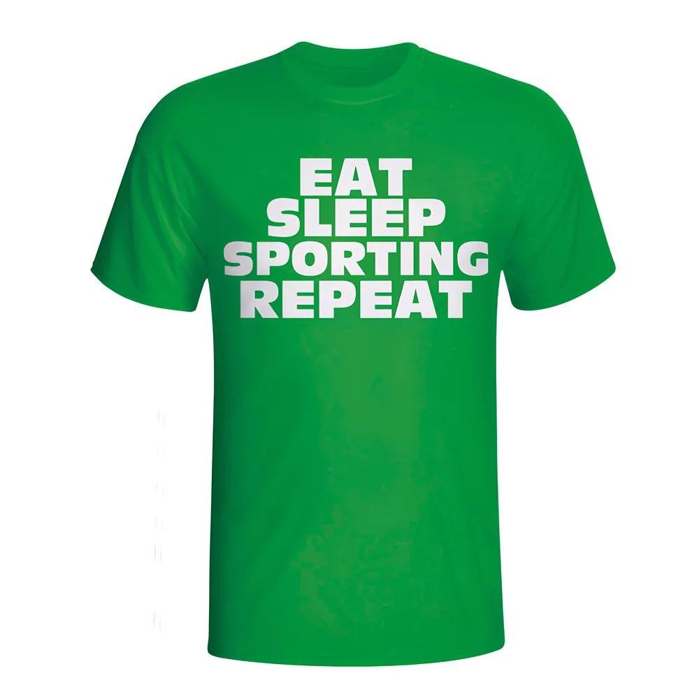Sporting CP Sporting CP Men's Eat Sleep Repeat T‑shirt in Green - 3