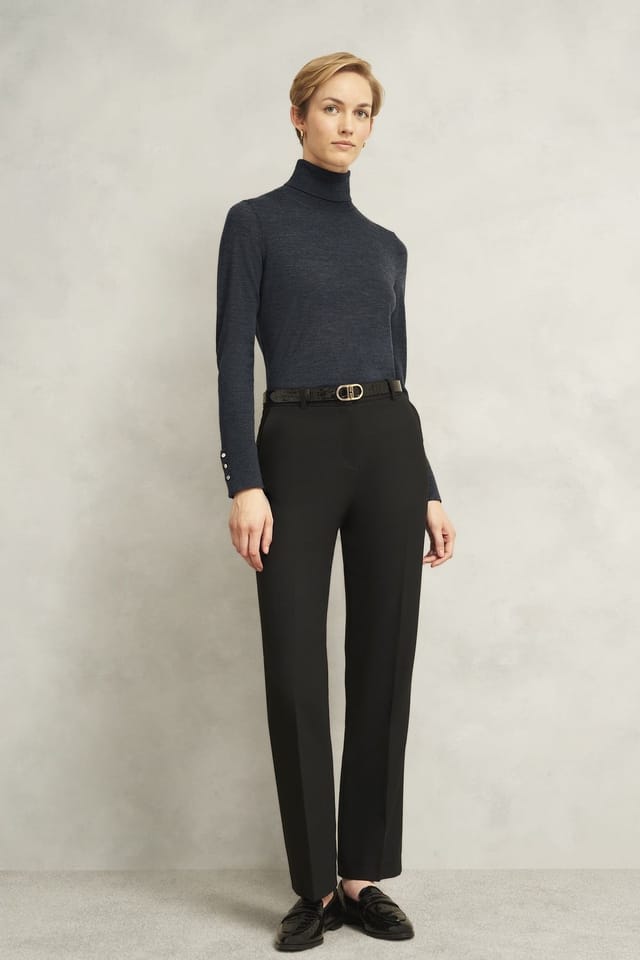 Hobbs London Hobbs London Women's Lara Rollneck Jumper in Dark Grey - 3