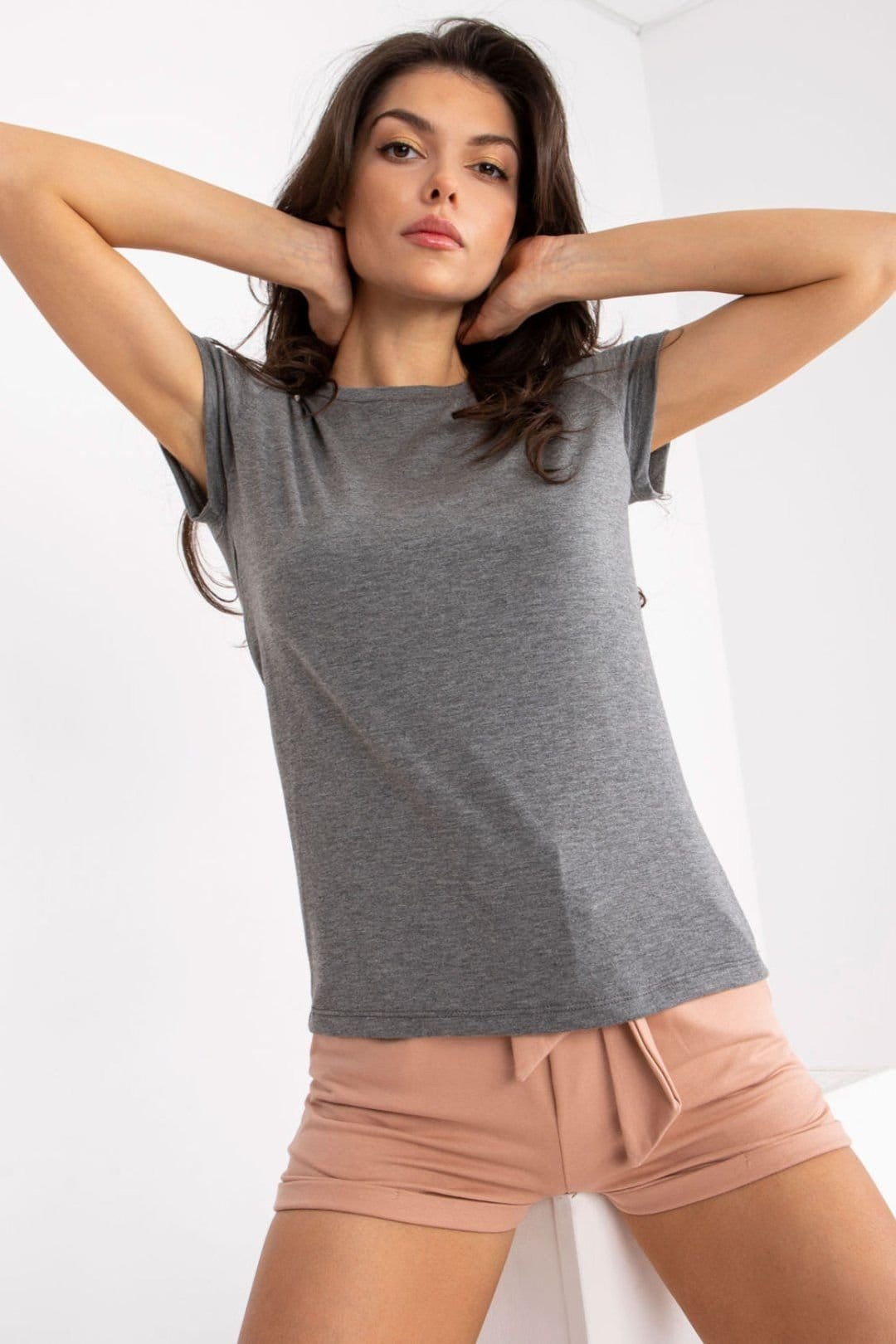 Love Lace Grey Short Sleeve T-Shirt for Women