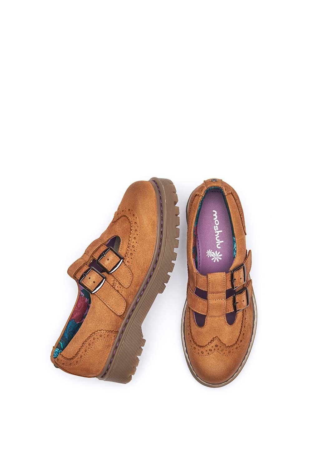 Moshulu Moshulu Women's 'Calthia' Chunky Nubuck Mary Jane Shoes in Tan - 2