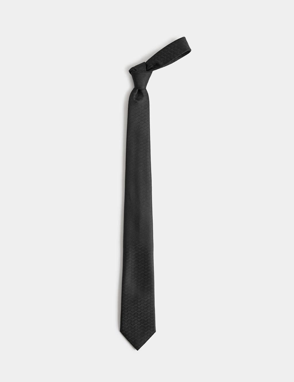 Marks & Spencer M&S Textured Fan Design Tie Black