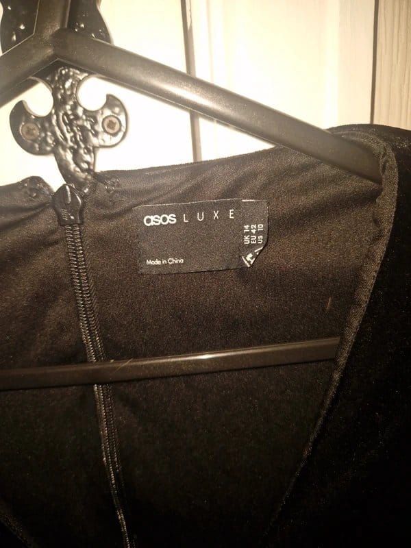 ASOS Luxe Black Velvet Bow-Detailed Dress