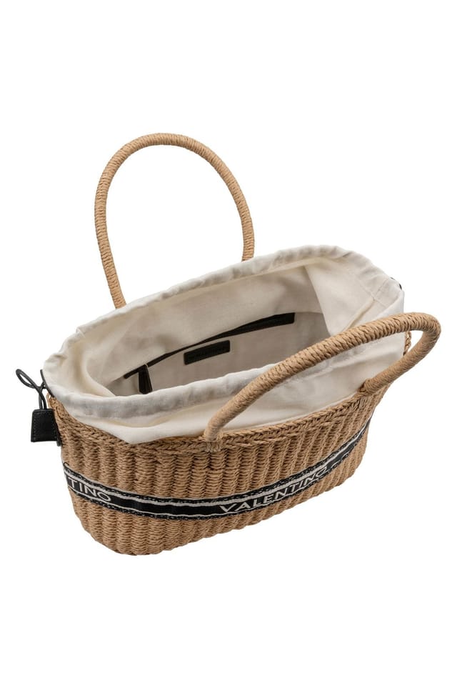 Valentino Valentino Women's Boho Woven Shopping Tote Bag Natural - 3