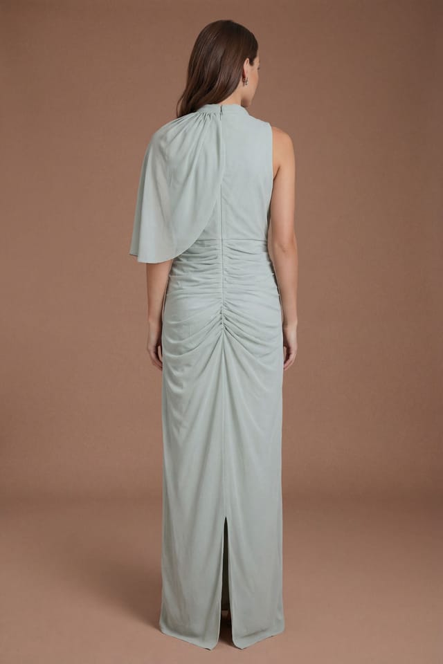 Coast Coast Women's High Neck Drape Contour Collective Bridesmaid Dress in Sage - 3