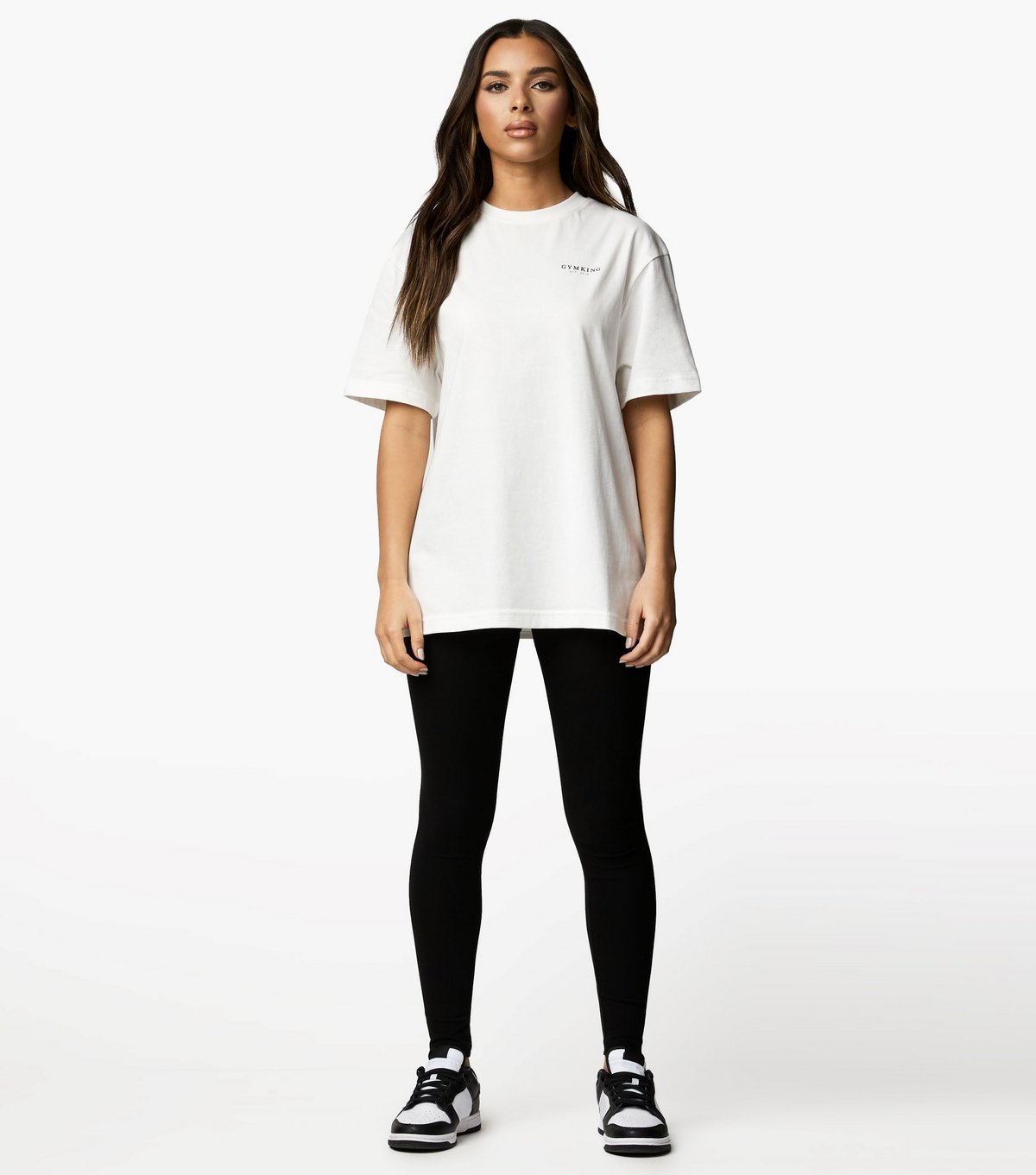 Gym King Women's Cream Logo Relaxed T-Shirt Gym King New Look - 2