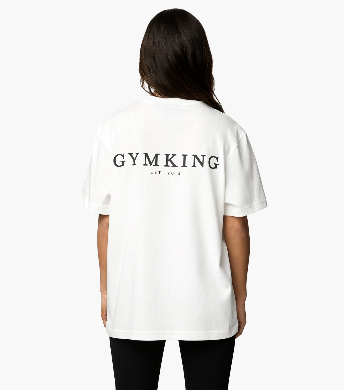 Gym King Women's Cream Logo Relaxed T-Shirt Gym King New Look - 3