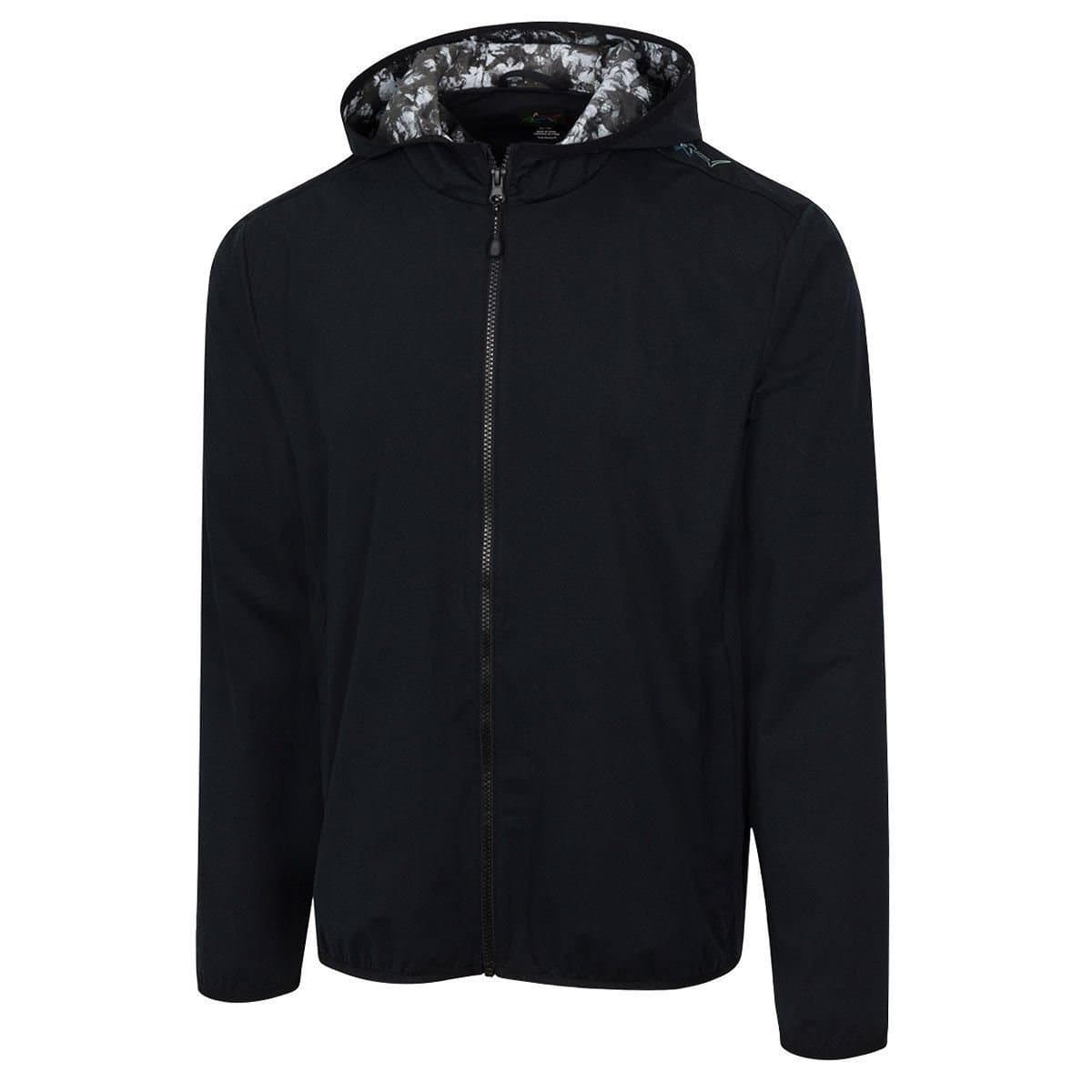Greg Norman Greg Norman Men's Full Zip Hooded Rain Jacket in Black
