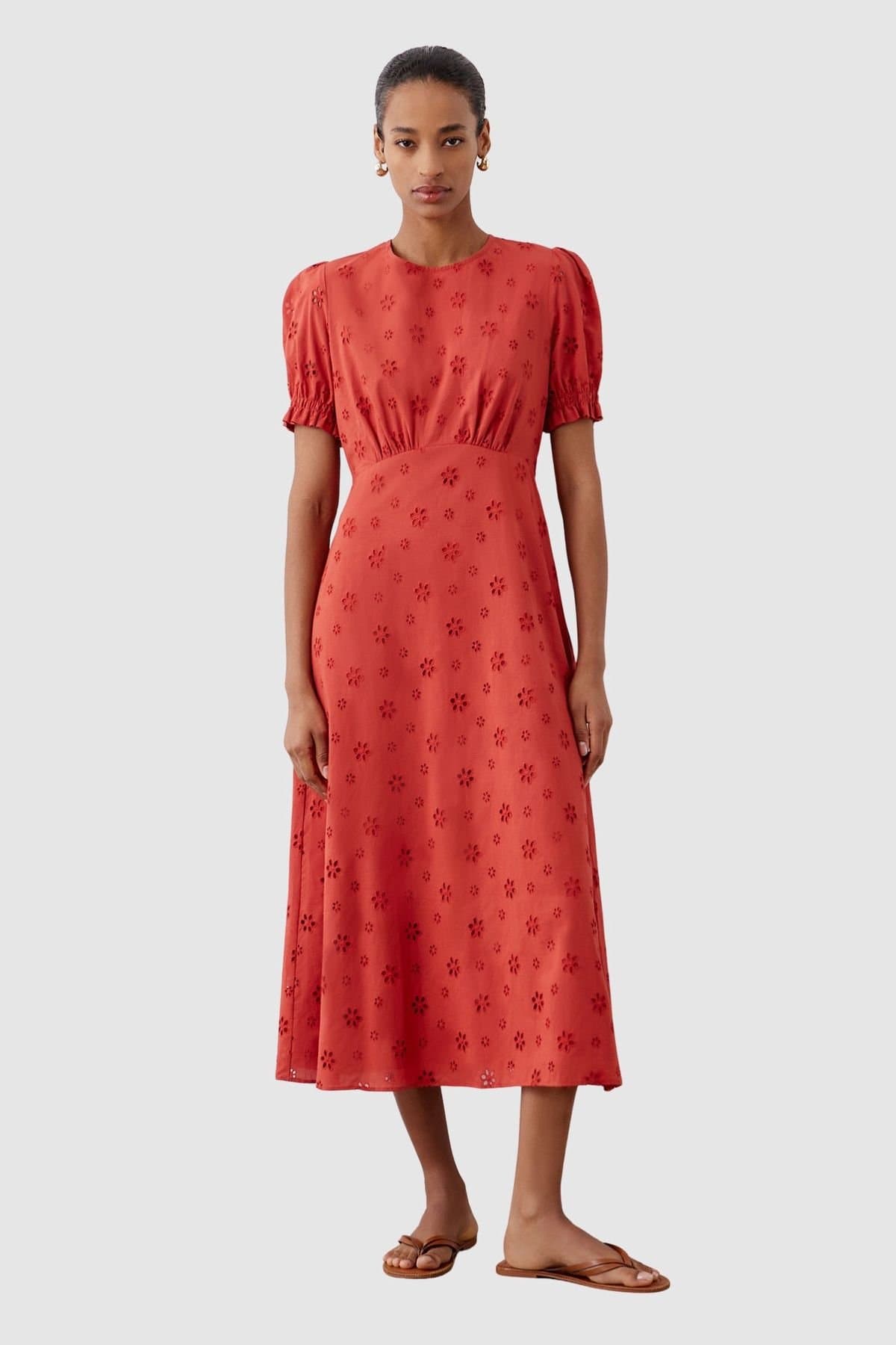 Finery London Finery London Women's Mela Lace Midi Dress in Scarlet