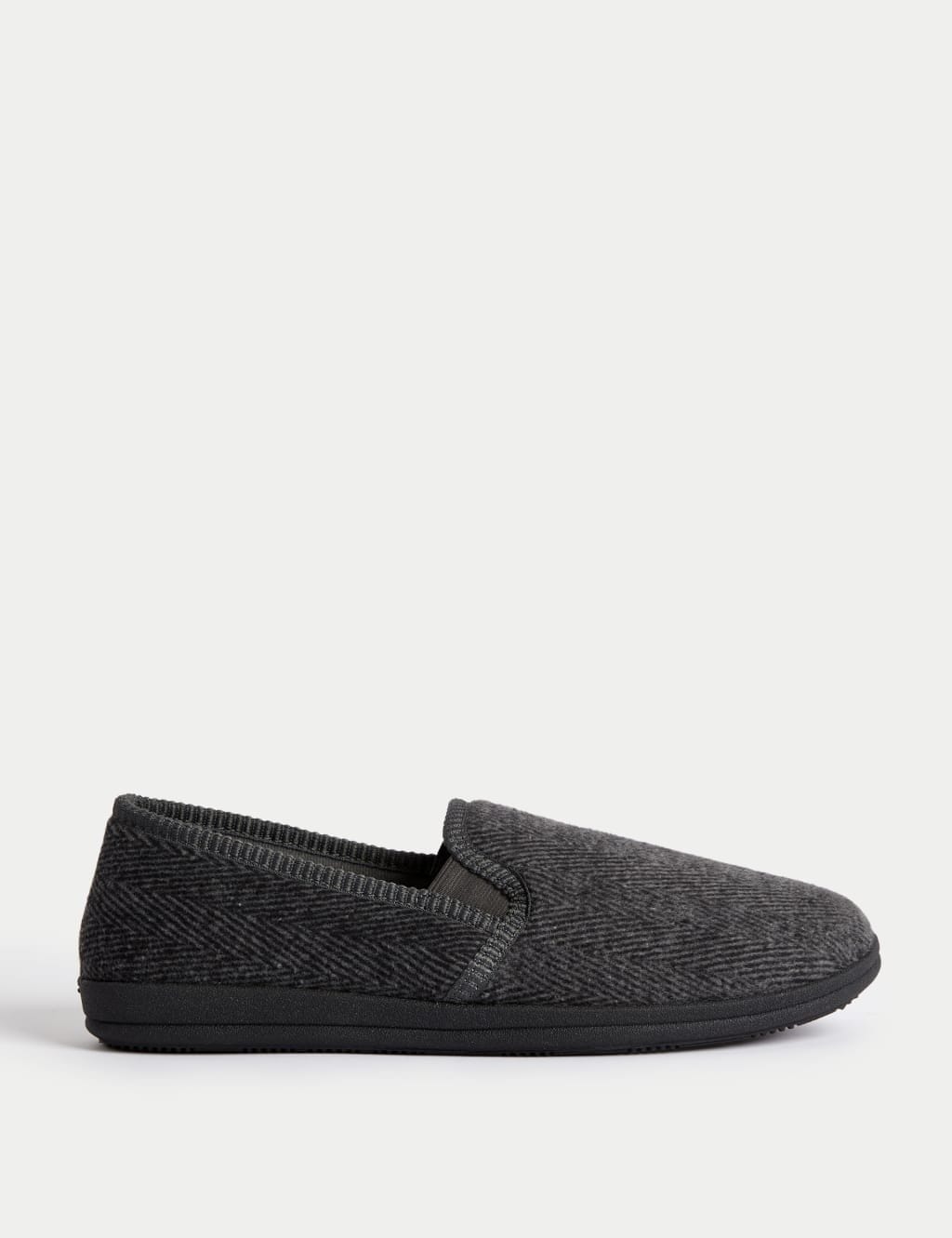 Marks & Spencer M&S Herringbone Slippers with Freshfeet™ Grey - 1