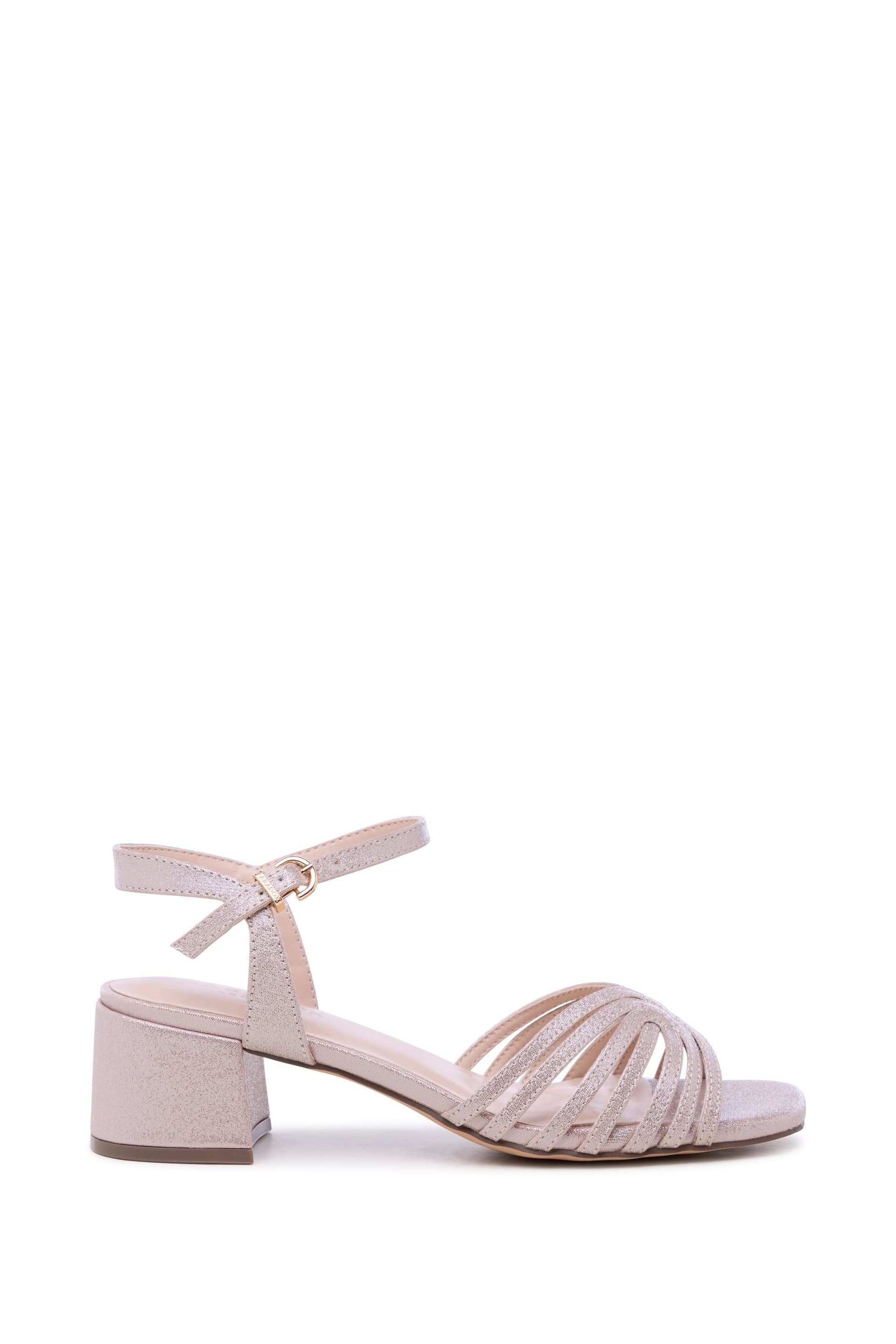 Paradox London Paradox London Women's Minerva' Block Heel Ankle Strap Sandals in Light Pink