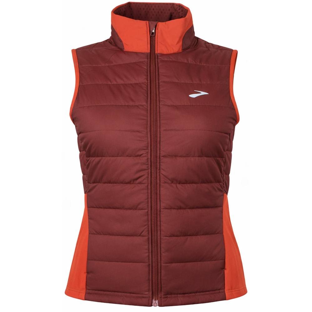 Brooks Brooks Women's Shield Hybrid 2.0 Dark Red Gilet - 3