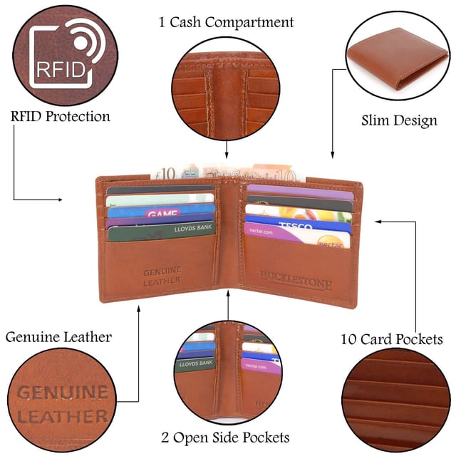 Bucklestone Bucklestone Men's Oxford Slim Wallet in Tan - 3