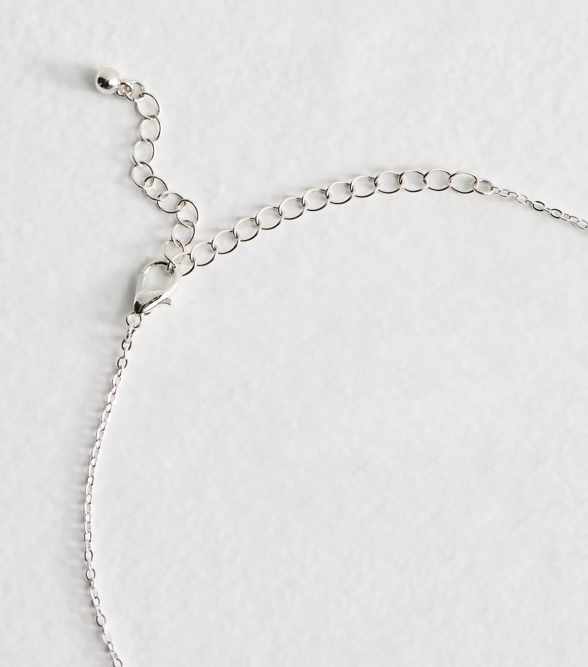 New Look Silver Tone Cubic Zirconia Leaf Centre Faux Pearl Drop Necklace New Look - 4