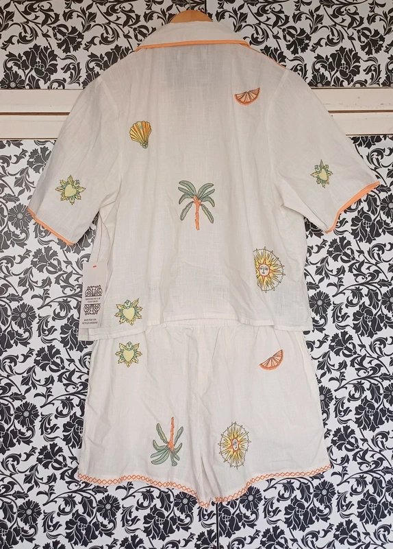 Never Fully Dressed Never Fully Dressed Embroidered Shirt and Shorts- size 14 - 1